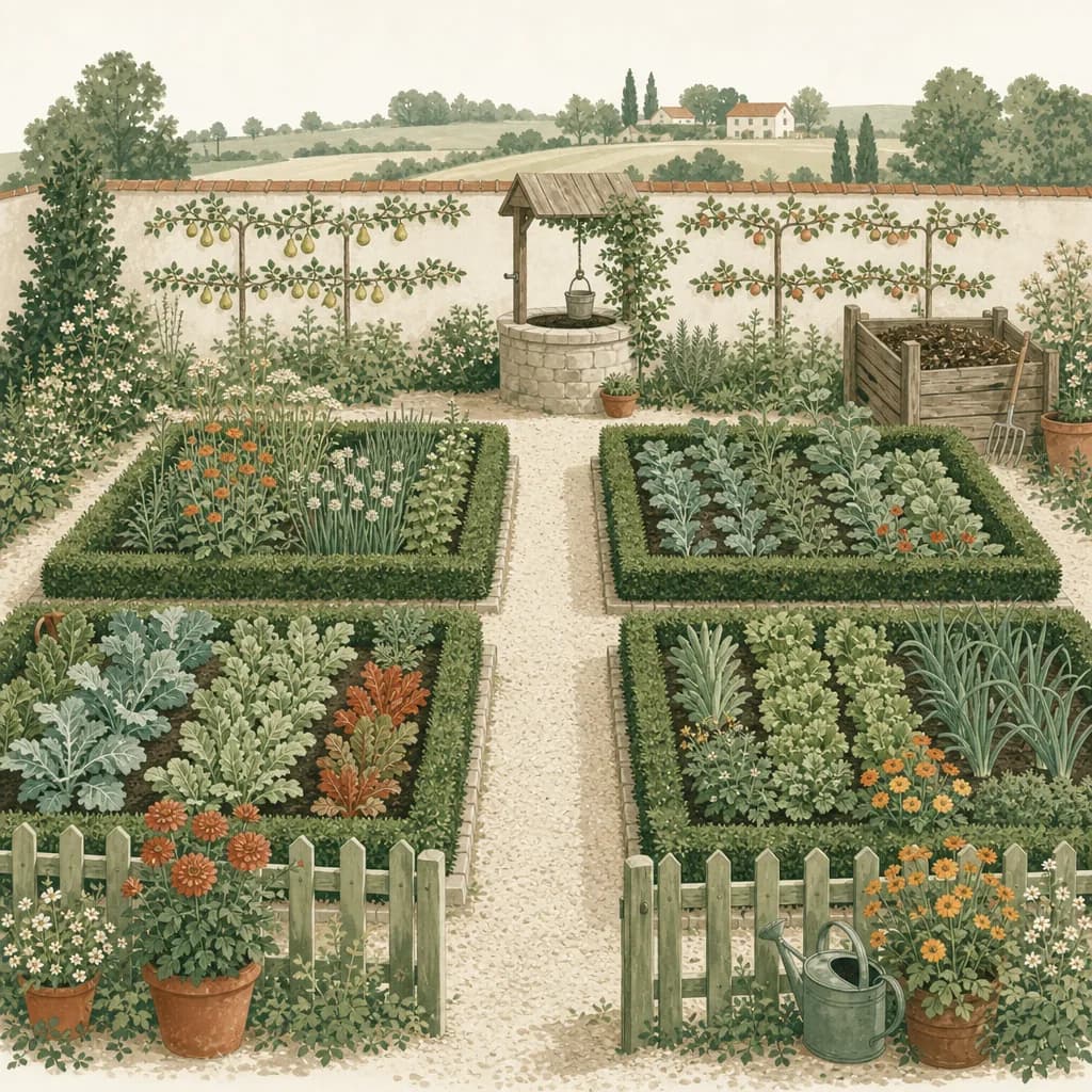 Stimmungsbild: Bauerngarten planen – Beispielplan & Grundriss