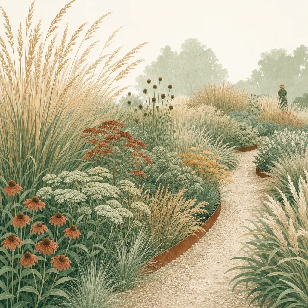 Stimmungsbild: Präriegarten planen – Beispielplan & Grundriss
