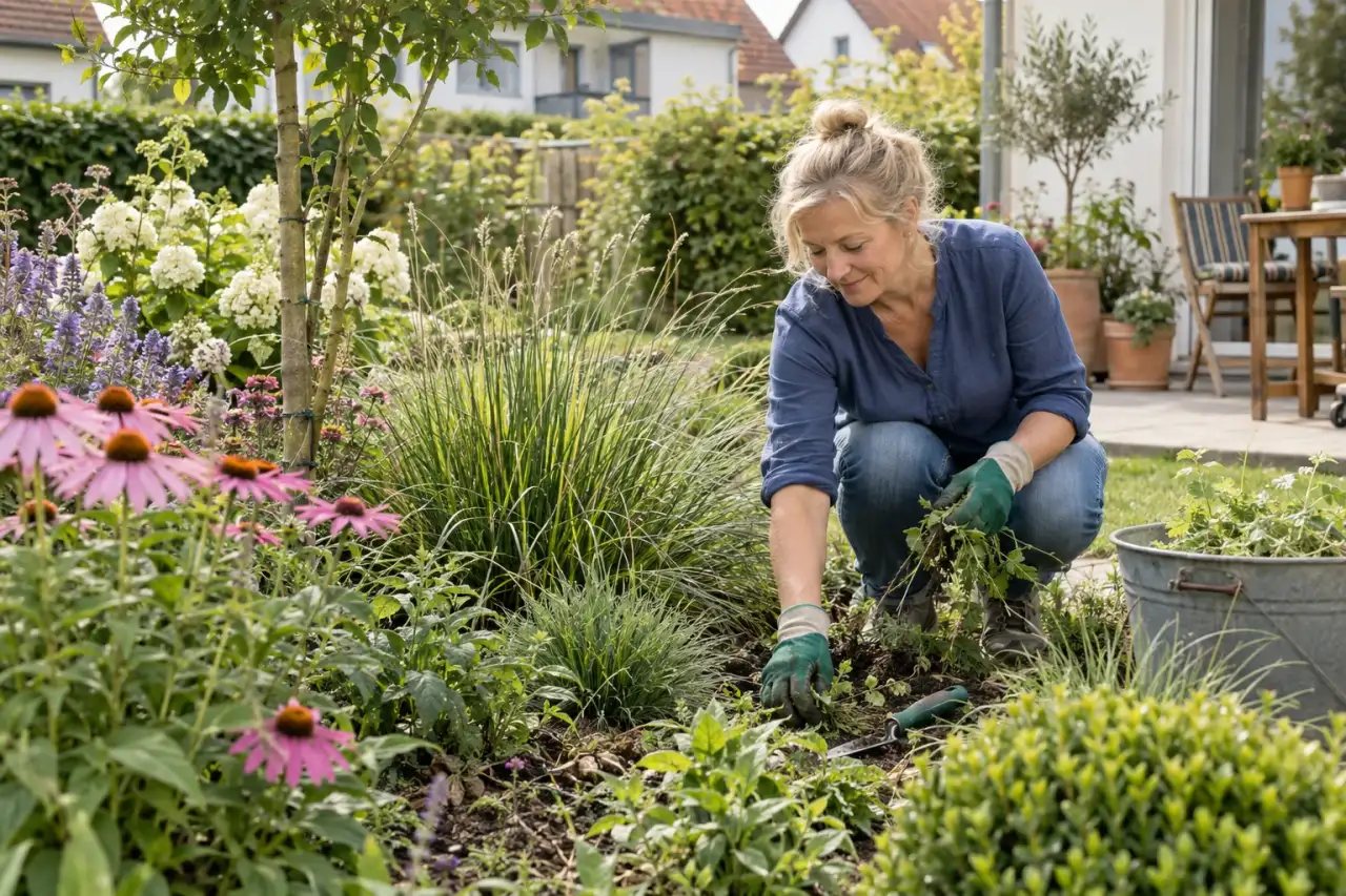 Überschaubare Pflege in einem klar strukturierten Beet