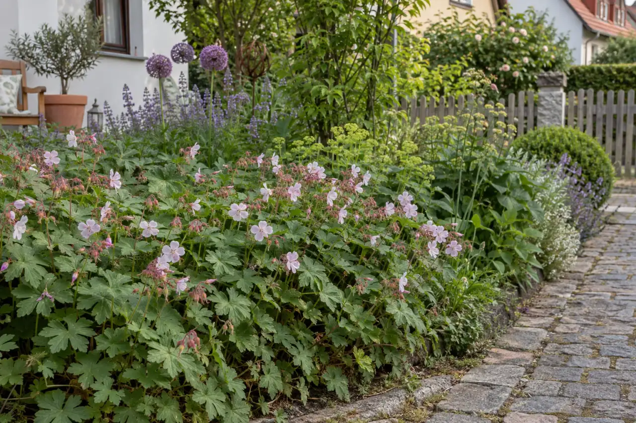Storchschnabel als flächiger Beetvordergrund