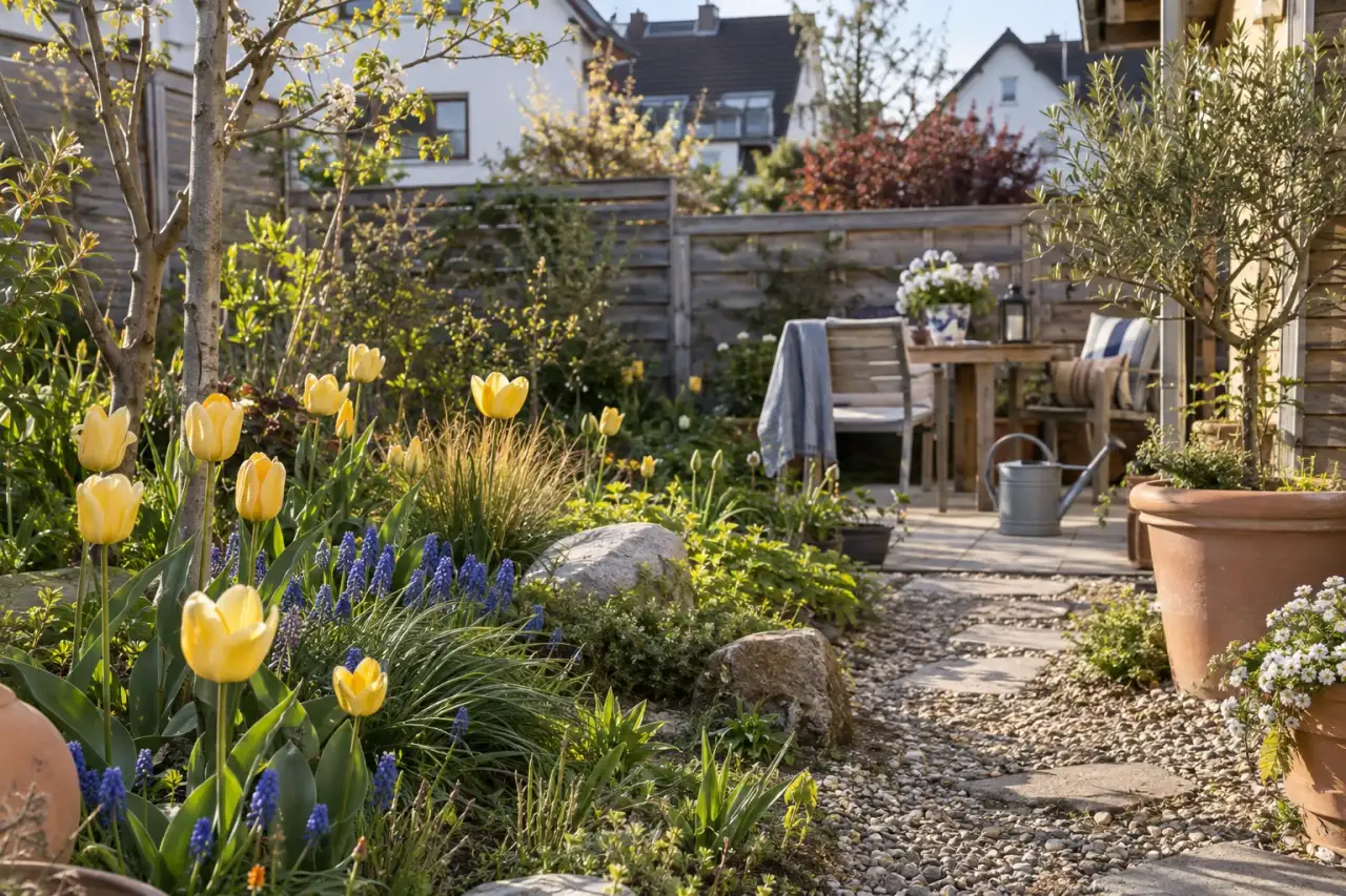 Lockere Wildtulpen im Nachmittagslicht
