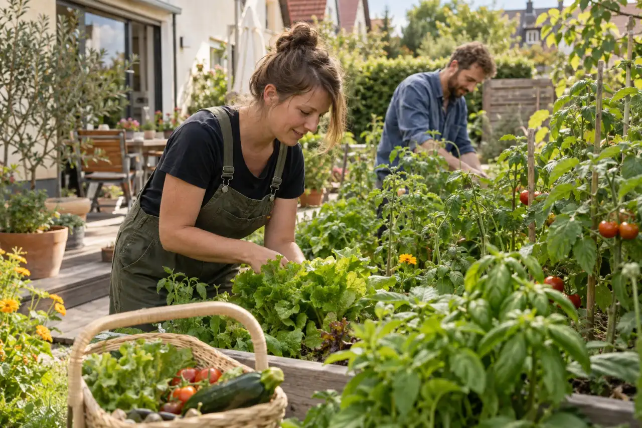 Dichte Blätter und Früchte erzeugen eine üppige Erntewirkung