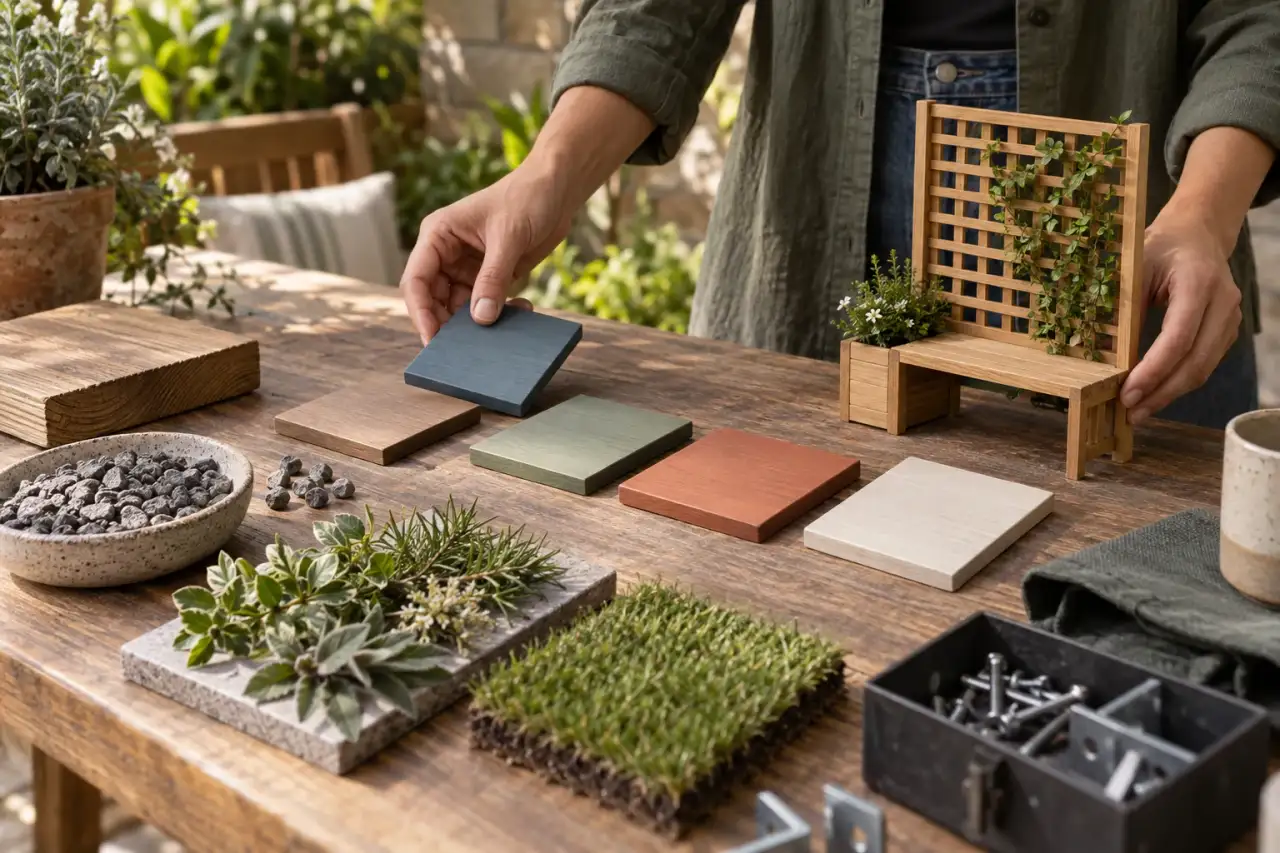 Farbige Muster helfen dabei, Gartenfunktionen zu ordnen und platzsparend zu kombinieren.