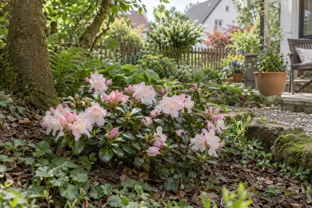Rhododendron atlanticum am geschützten Gehölzrand.