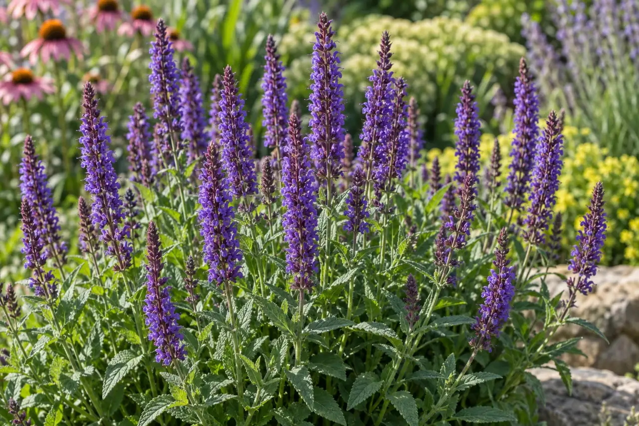 Steppen-Salbei mit aufrechten violetten Blütenständen