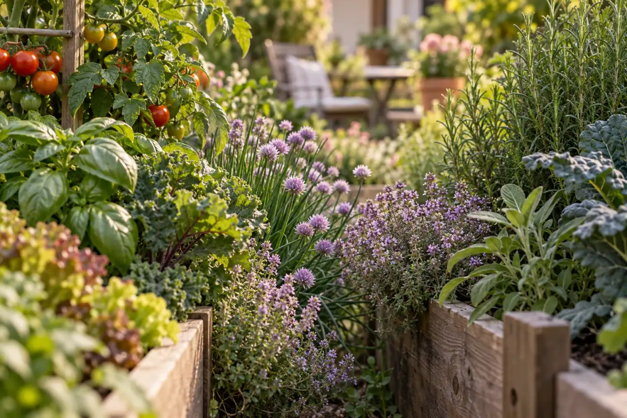 Blütenakzente zwischen Blattgrün und bestehenden Gartenpflanzen