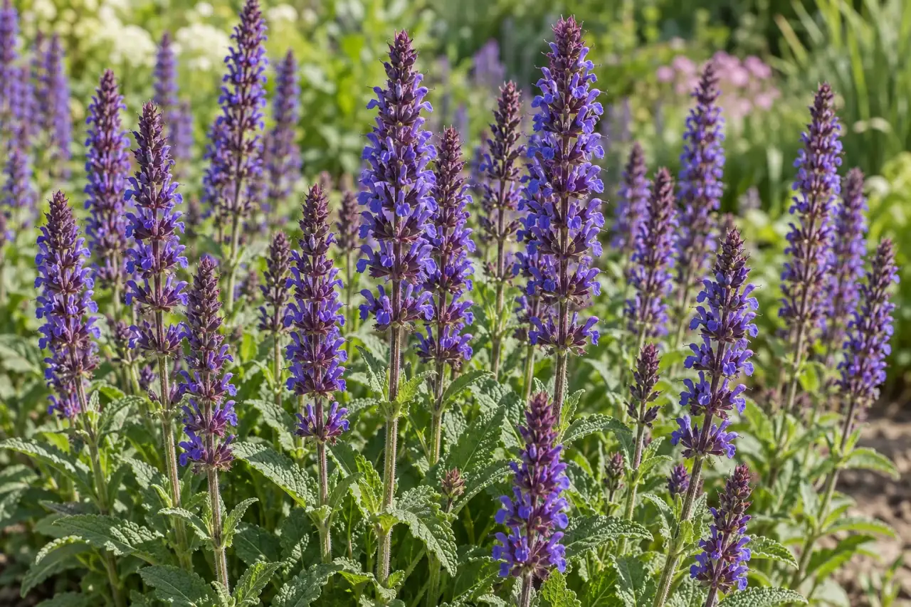 Steppen-Salbei mit aufrechten violetten Blütenständen