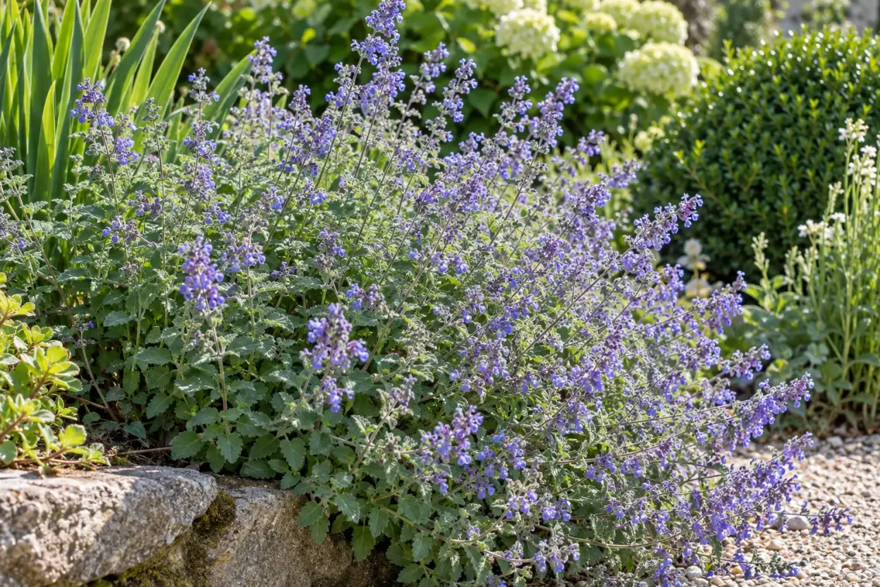 Katzenminze mit lockerem blauviolettem Flor und graugrünem Laub