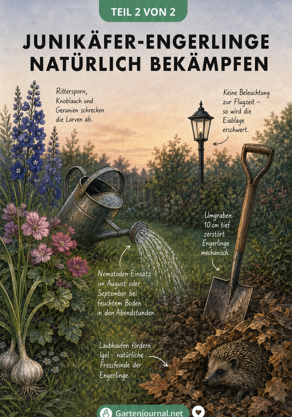 Natürliche Bekämpfungsmethoden gegen Junikäfer-Engerlinge im Garten