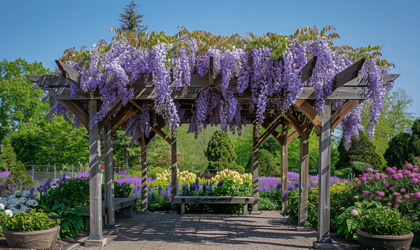 Amerikanischer Blauregen (Wisteria macrostachya var. frutescens): Frostharter Kletterer