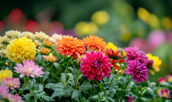 Astern und Dahlien (Dahlia)