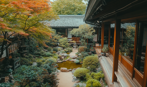Bagua-Raster zur Gestaltung des Feng Shui Gartens