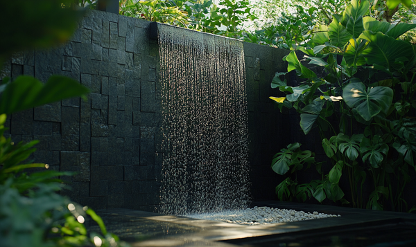 Bau eines Wasserfalls mit freiem Wasserlauf