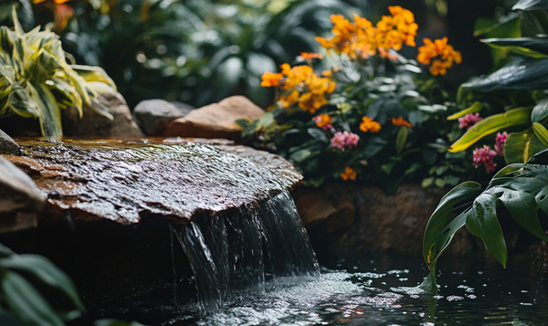 Bau eines Wasserspiels mit Natursteinen