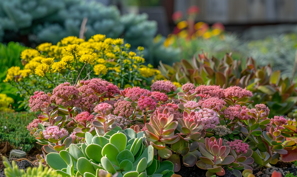 Blumen mit dicken Blättern