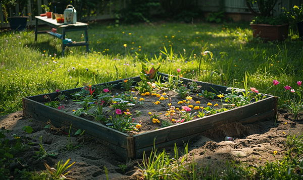 Blumenbeet: Ein Blütenmeer im ehemaligen Sandkasten