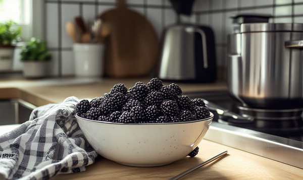 Brombeeren entkernen mit einem Sieb