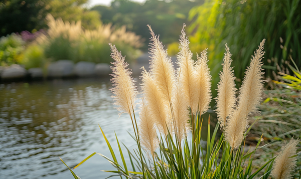 Chinaschilf im Wasser