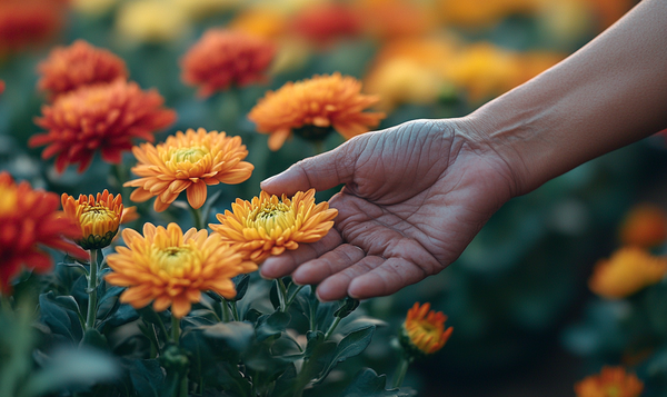 Chrysanthemen schneiden