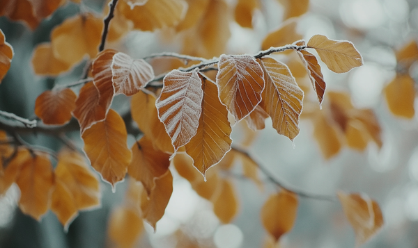 Das Laub der Rotbuche im Winter