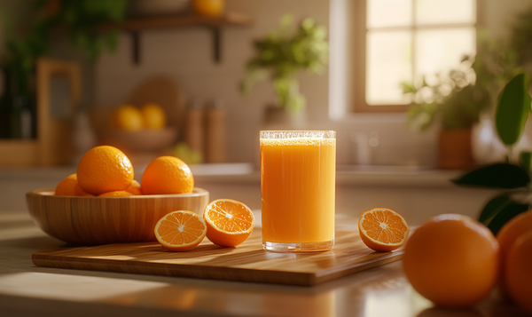 Einfrieren von Orangensaft