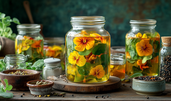 Einlegen von Blüten und Samen