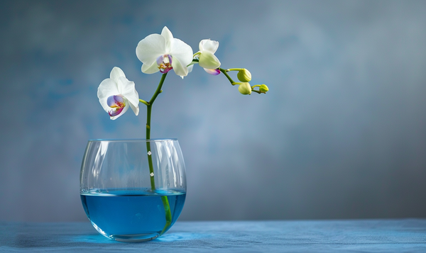Färbung von abgeschnittenen Orchideenblüten