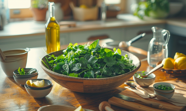 Frische Brennnesseln im Salat