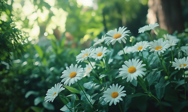Größe und Wuchs von großblumigen Gänseblümchen