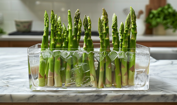 Grüner Spargel: Aufrecht lagern für optimale Frische