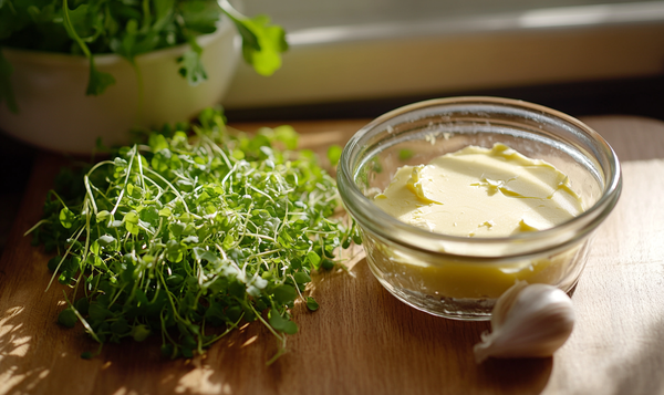 Herstellung von Kresse-Butter