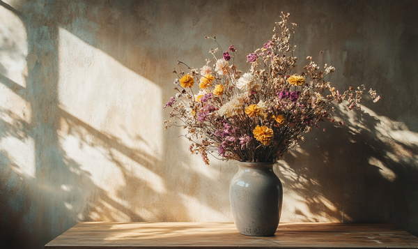 Lagerung und Pflege von Trockenblumen