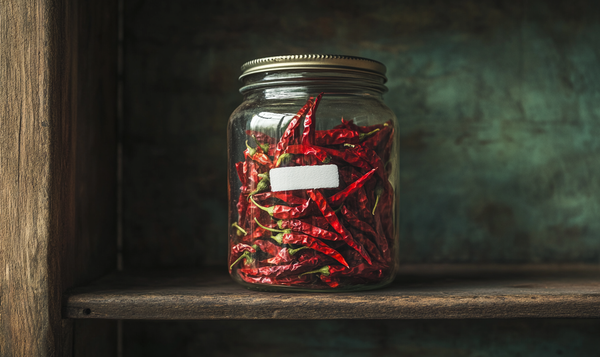 Lagerung von getrockneten Chilis