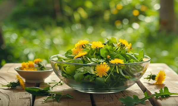Löwenzahnblüten als Salatbeilage