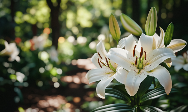 Optimale Bedingungen für Lilien im Schatten