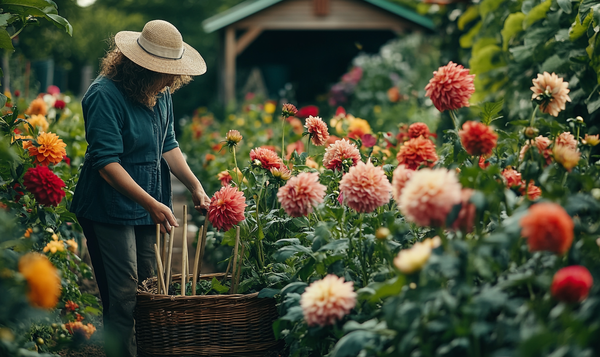 Pflege gestützter Dahlien