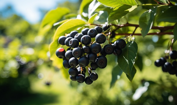 Reifezeichen der Aroniabeeren