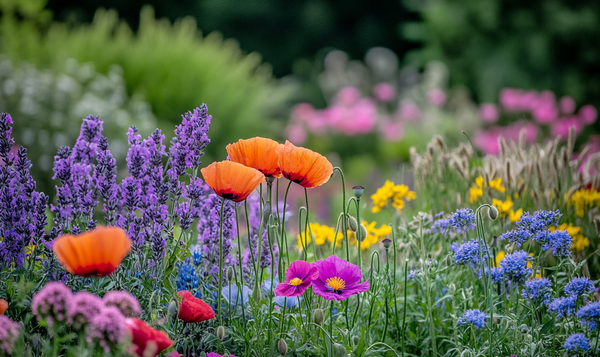 Türkischer Mohn im Staudenbeet