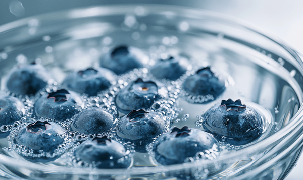 Waschen von gekauften Heidelbeeren
