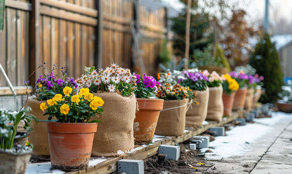 Winterschutz für Bellis im Topf