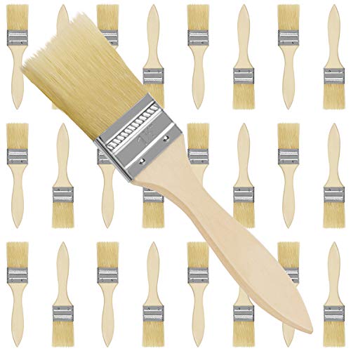 Kurtzy Pinselset 24-er Pack – 38,1mm Pinselkopf, Malerpinsel Größe 17,5cm - Pinsel Set für Farben, Lack, Beizen, Klebstoffe - Flachpinsel, Lasurpinsel, Lackpinsel für Malerbedarf, zum Streichen, DIY