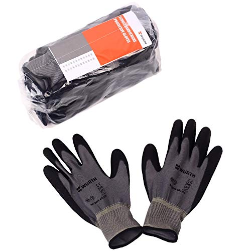 12 Paar Arbeitshandschuhe Handschuhe Montagehandschuhe Latex+Baumwolle 