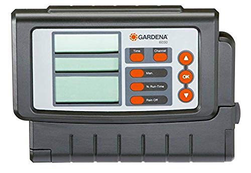 Gardena Bewässerungssteuerung Classic 6030: Bewässerungscomputer zur automatischen Bewässerung, großes Display, für bis zu 6 Ventile (1284-20)