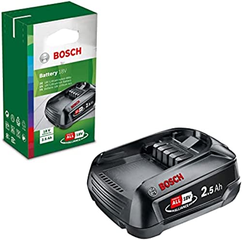Bosch 18 Volt Ersatz Akku (2,5 Ah, kompatibel mit allen Geräten des grünen Bosch Home & Garden 18 Volt Systems)