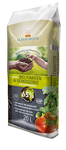 Kleeschulte Bio Tomaten- und Gemüseerde 20 Liter - torffrei - 65% CO2 Einsparung - für alle Blatt - und Fruchtgemüse im Freiland, Zimmer oder Gewächshaus, organisch gedüngt