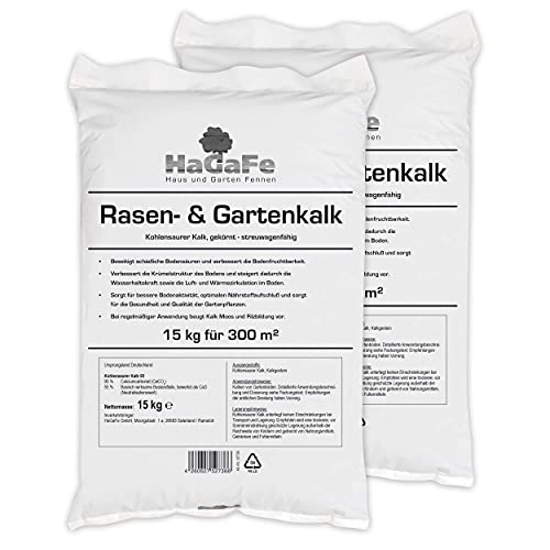 HaGaFe Rasenkalk & Gartenkalk Kalk, Gewicht: 30 Kg Für 600 M²