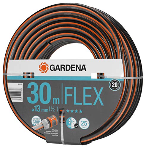 Gardena Comfort FLEX Schlauch 13 mm (1/2 Zoll), 30 m: Formstabiler, flexibler Gartenschlauch mit Power-Grip-Profil, aus hochwertigem Spiralgewebe, 25 bar Berstdruck, ohne Systemteile (18036-20)