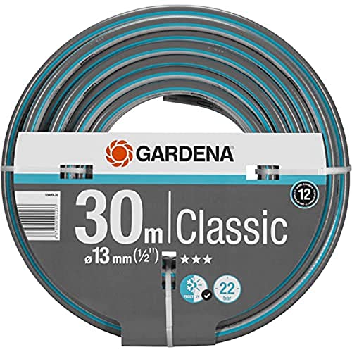 Gardena Classic Schlauch 13 mm (1/2 Zoll), 30 m: Universeller Gartenschlauch aus robustem Kreuzgewebe, 22 bar Berstdruck, druck- und UV-beständig (18009-20), Blau