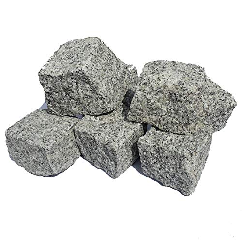 AUPROTEC Granit Pflastersteine Naturstein 9/11 grau DIN EN 1342: 50 Steine (ca. 0,5 m²)