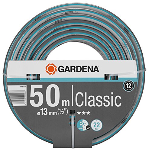 Gardena Classic Schlauch 13 mm (1/2 Zoll), 50 m: Universeller Gartenschlauch aus robustem Kreuzgewebe, 22 bar Berstdruck, druck- und UV-beständig (18010-20)